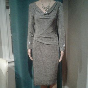 Silver sequin semi formal dress